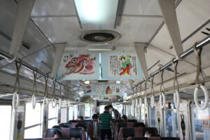 絵手紙列車運行中 海浜鉄道 テーマは新駅