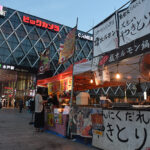 水戸のビアガーデン、酒ガーデン開幕  駅南口ペデストリアンデッキで