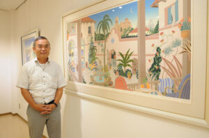 絵画で人に尽くしたい　コレクターの大盛さん　施設などに無料貸し出し