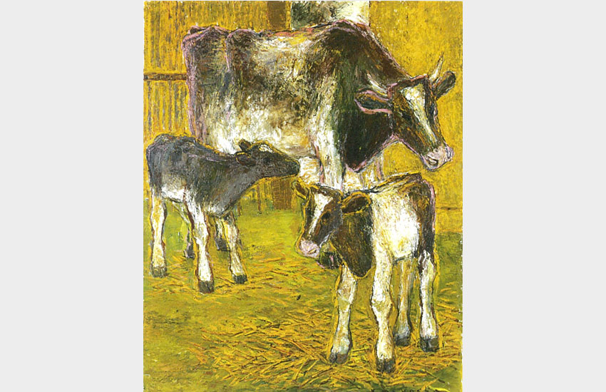 三好さん喜寿記念絵画展　４６年来のテーマは「仔牛」