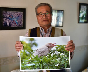 白いカラスを撮影　二瓶さん 自宅近くで発見