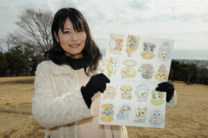 「いばらき犬(けん)」で地元応援 イラストレーターのココユキさんがシール販売