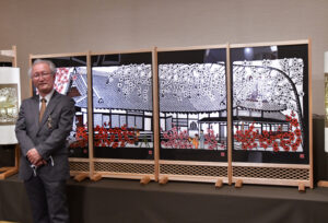 切り絵　竹蓋年男展　「青野商店」で２８日まで