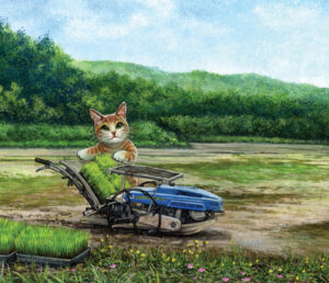 おおやぎさん にゃーにゃー村の展覧会 「コーヒーショップコマクサ」(茨城・ひたちなか)