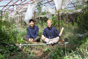 社会を見据えて草刈り中　耕作放棄地でアボカド栽培を始めた青年たち（茨城・日立）