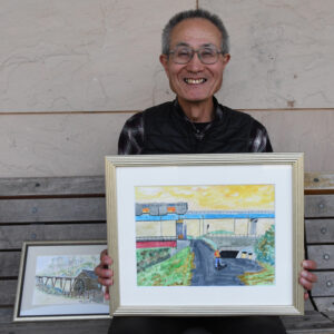 水彩で紡いだ徒歩の旅 神田さんが友部図書館で作品展 12月4日まで(茨城・笠間)