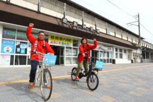 自転車でスタジアムへ(茨城・鹿嶋市)