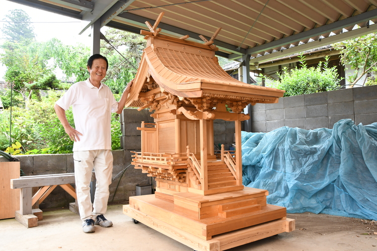 思い出の神社を図面化　米川さんが設計事務所経営の経験生かして（茨城・茨城町）