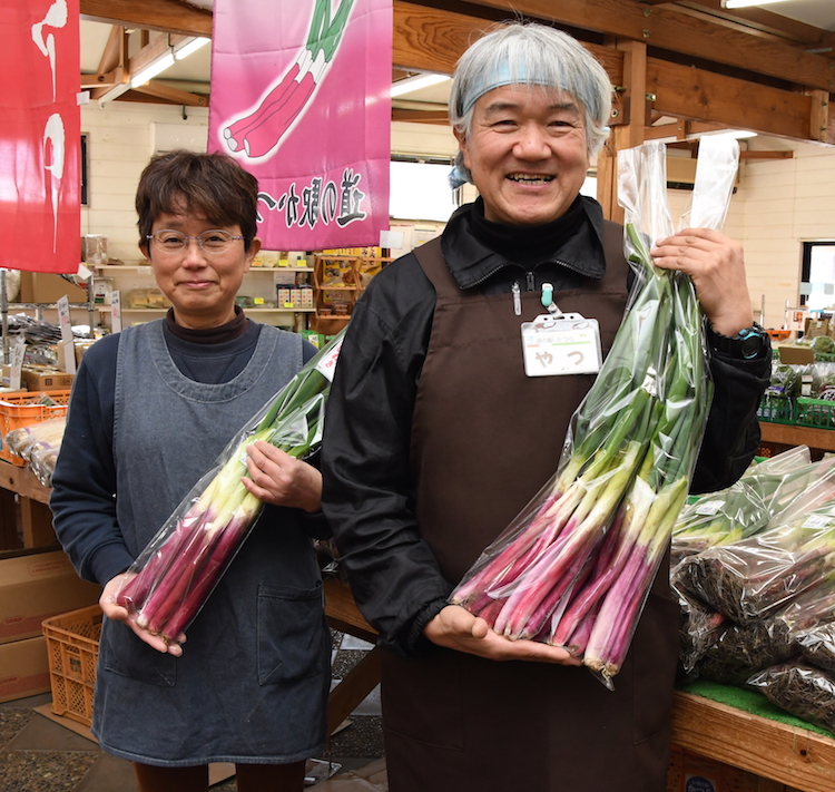 厳冬期の幸「赤ねぎ」入荷中　旧桂村地区の名物野菜　道の駅かつら（茨城・城里町）