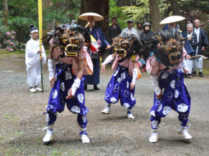 子どもたちが獅子舞披露　花園神社　5月5日にささら（茨城・北茨城市）
