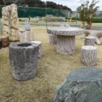 水戸緑化祭りで庭石展示中　造園の「油屋」（茨城・小美玉市）