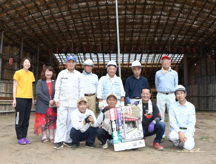 地域の誇りの竹製舞台 ほぼ完成 西塩子の回り舞台(茨城・常陸大宮市)